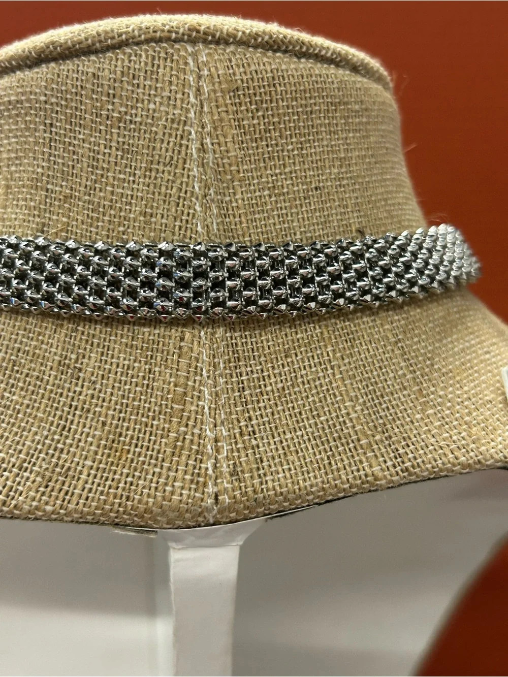 DSMK stainless steel silky mesh with rhinestone magnetic clasp necklace and brac